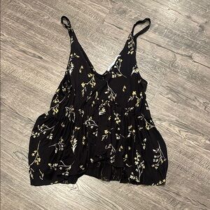 Floral Black Women's Top